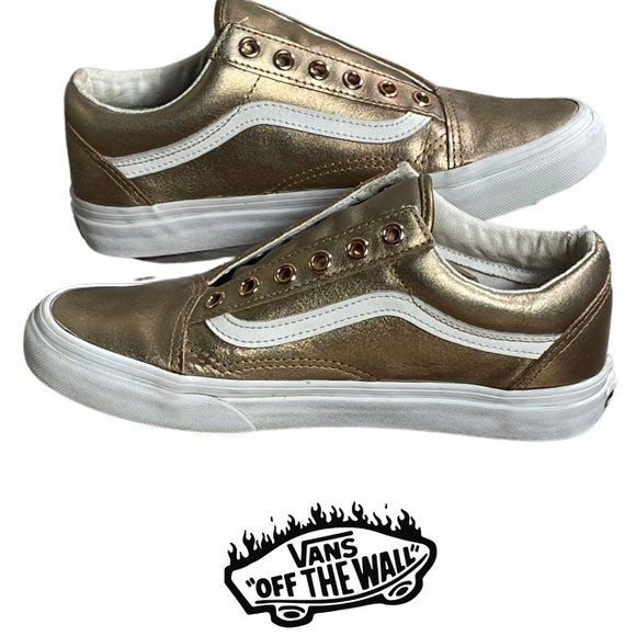 Vans Shoes - Vans Rose Gold Iridescent Lace Up Sneakers Women Size 7